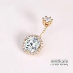 0.5CT-1.0CT GIA H-VS1 Round Shaped Diamond Belly Button Ring, Navel Ring, Luxury Body Jewelry, Piercing, Sexy Jewelry, 3 Gold Colors Available, Wholesale Available - Image 4