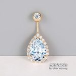0.5CT-1.0CT GIA H-VS1 Pear Shaped Diamond Belly Button Ring, Navel Ring, Luxury Body Jewelry, Piercing, Sexy Jewelry, 3 Gold Colors Available, Wholesale Available - Image 2
