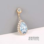 0.5CT-1.0CT GIA H-VS1 Pear Shaped Diamond Belly Button Ring, Navel Ring, Luxury Body Jewelry, Piercing, Sexy Jewelry, 3 Gold Colors Available, Wholesale Available - Image 3