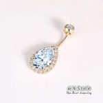 0.5CT-1.0CT GIA H-VS1 Pear Shaped Diamond Belly Button Ring, Navel Ring, Luxury Body Jewelry, Piercing, Sexy Jewelry, 3 Gold Colors Available, Wholesale Available - Image 4
