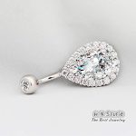 0.5CT-1.0CT GIA H-VS1 Pear Shaped Diamond Belly Button Ring, Navel Ring, Luxury Body Jewelry, Piercing, Sexy Jewelry, 3 Gold Colors Available, Wholesale Available - Image 6