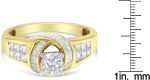 Original Classics 14K Two-Toned Yellow Gold 1-1/8 Cttw Round, Baguette & Princess Cut Diamond Wrapped Ribbon Channel Set Engagement or Fashion Ring (H-I Color, SI2-I1 Clarity) - Image 6