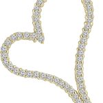 Madina Jewelry 1.30 ct Round Cut Diamond Heart Shape Pendant Necklace (G Color SI-1 Clarity) in 14 kt Yellow Gold