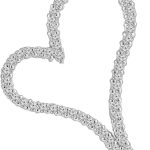 Madina Jewelry 1.30 ct Round Cut Diamond Heart Shape Pendant Necklace (G Color SI-1 Clarity) in 14 kt White Gold