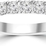 Madina Jewelry 0.72 ct Ladies Round Cut Diamond Wedding Band in 14 kt White Gold