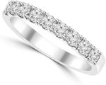 Madina Jewelry 0.72 ct Ladies Round Cut Diamond Wedding Band in 14 kt White Gold - Image 3