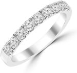 Madina Jewelry 0.72 ct Ladies Round Cut Diamond Wedding Band in 14 kt White Gold - Image 4