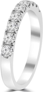 Madina Jewelry 0.72 ct Ladies Round Cut Diamond Wedding Band in 14 kt White Gold - Image 6