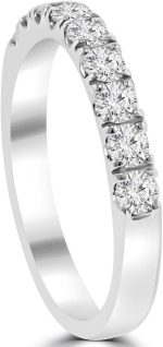 Madina Jewelry 0.72 ct Ladies Round Cut Diamond Wedding Band in 14 kt White Gold - Image 7