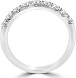 Madina Jewelry 0.72 ct Ladies Round Cut Diamond Wedding Band in 14 kt White Gold - Image 8