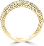Madina Jewelry 1.10 ct Ladies Round Cut Diamond Wedding Band Ring with Millgrain Edge in 18 kt Yellow Gold - Image 5