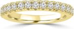 Madina Jewelry 0.80 ct Ladies Round Cut Diamond Wedding Band Ring in 14 kt Yellow Gold
