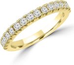 Madina Jewelry 0.80 ct Ladies Round Cut Diamond Wedding Band Ring in 14 kt Yellow Gold - Image 2