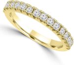 Madina Jewelry 0.80 ct Ladies Round Cut Diamond Wedding Band Ring in 14 kt Yellow Gold - Image 3