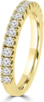 Madina Jewelry 0.80 ct Ladies Round Cut Diamond Wedding Band Ring in 14 kt Yellow Gold - Image 4