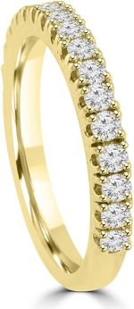 Madina Jewelry 0.80 ct Ladies Round Cut Diamond Wedding Band Ring in 14 kt Yellow Gold - Image 5
