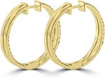 Madina Jewelry 5.26 ct ttw Ladies Round Cut Diamond Inside Outside Hoop Earrings in 14kt Yellow Gold - Image 5