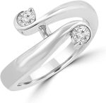 Madina Jewelry 0.26 Ct Round Cut Diamond Anniversary Wedding Band Ring in 18 kt White Gold - Image 2