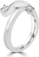 Madina Jewelry 0.26 Ct Round Cut Diamond Anniversary Wedding Band Ring in 18 kt White Gold - Image 6