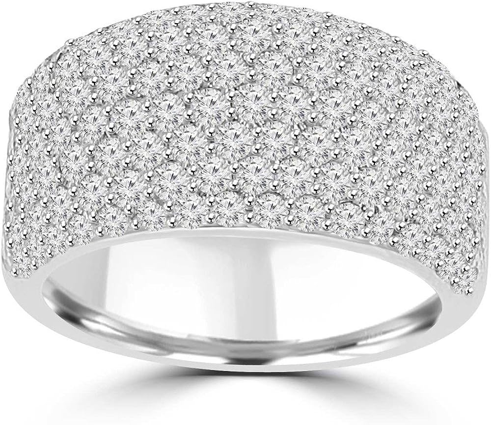 251228020119080_1 Madina Jewelry 3.25 ct Ladies Round Cut Diamond Anniversary Wedding Band Ring in 18 kt White Gold - Image 1