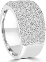 Madina Jewelry 3.25 ct Ladies Round Cut Diamond Anniversary Wedding Band Ring in 18 kt White Gold - Image 3
