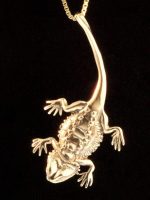 Bearded Dragon Charm Necklace 14k Gold Reptile Jewelry - Image 2
