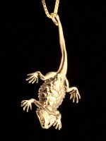 Bearded Dragon Charm Necklace 14k Gold Reptile Jewelry - Image 3