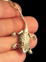 Bearded Dragon Charm Necklace 14k Gold Reptile Jewelry - Image 6