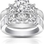 Madina Jewelry 2.00 ct Women's Round Cut Diamond Engagement Ring with Wedding Band Set in 14 kt White Gold