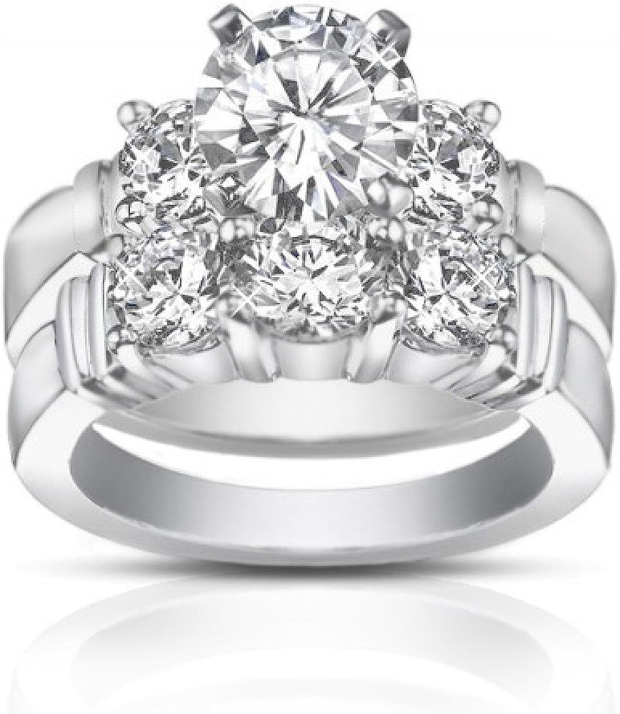 251228020119280_1 Madina Jewelry 2.00 ct Women's Round Cut Diamond Engagement Ring with Wedding Band Set in 14 kt White Gold - Image 1