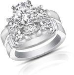 Madina Jewelry 2.00 ct Women's Round Cut Diamond Engagement Ring with Wedding Band Set in 14 kt White Gold - Image 2