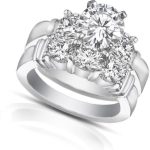 Madina Jewelry 2.00 ct Women's Round Cut Diamond Engagement Ring with Wedding Band Set in 14 kt White Gold - Image 3