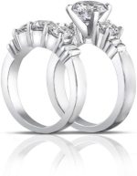 Madina Jewelry 2.00 ct Women's Round Cut Diamond Engagement Ring with Wedding Band Set in 14 kt White Gold - Image 5