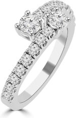 Madina Jewelry 0.95 ct Ladies Round Cut Diamond Anniversary Wedding Band Ring in 18 kt White Gold - Image 2
