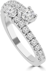 Madina Jewelry 0.95 ct Ladies Round Cut Diamond Anniversary Wedding Band Ring in 18 kt White Gold - Image 3