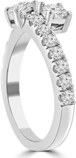 Madina Jewelry 0.95 ct Ladies Round Cut Diamond Anniversary Wedding Band Ring in 18 kt White Gold - Image 5