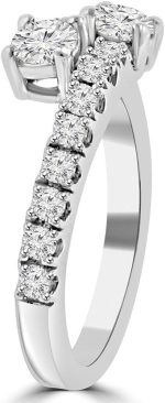 Madina Jewelry 0.95 ct Ladies Round Cut Diamond Anniversary Wedding Band Ring in 18 kt White Gold - Image 6