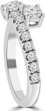 Madina Jewelry 0.95 ct Ladies Round Cut Diamond Anniversary Wedding Band Ring in 18 kt White Gold - Image 7