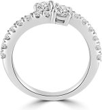Madina Jewelry 0.95 ct Ladies Round Cut Diamond Anniversary Wedding Band Ring in 18 kt White Gold - Image 8