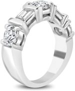 Madina Jewelry 1.54 ct Round and Baguette Cut Diamond Wedding Band Ring in 14 kt White Gold - Image 2