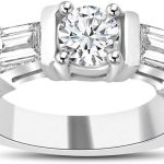 Madina Jewelry 1.54 ct Round and Baguette Cut Diamond Wedding Band Ring in Platinum
