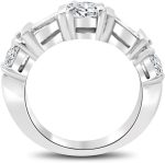 Madina Jewelry 1.54 ct Round and Baguette Cut Diamond Wedding Band Ring in 18 kt White Gold - Image 4