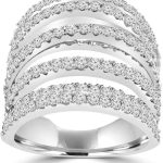 Madina Jewelry 4.46 ct Ladies Round Cut Diamond Anniversary Wedding Band Ring in 18 kt White Gold