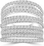 Madina Jewelry 4.46 ct Ladies Round Cut Diamond Anniversary Wedding Band Ring in 18 kt White Gold - Image 2