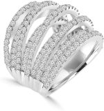 Madina Jewelry 4.46 ct Ladies Round Cut Diamond Anniversary Wedding Band Ring in 18 kt White Gold - Image 3