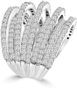 Madina Jewelry 4.46 ct Ladies Round Cut Diamond Anniversary Wedding Band Ring in 18 kt White Gold - Image 4