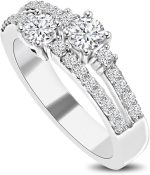 Madina Jewelry 0.75 ct Ladies Round Cut Diamond Anniversary Wedding Band Ring in Platinum - Image 3