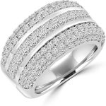 Madina Jewelry 4.10 ct Ladies Princess and Round Cut Diamond Anniversary Ring in Platinum - Image 2