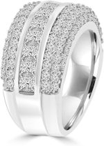 Madina Jewelry 4.10 ct Ladies Princess and Round Cut Diamond Anniversary Ring in Platinum - Image 4