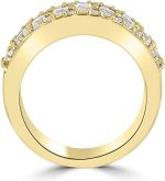 Madina Jewelry 1.60 ct Ladies Round Cut Diamond Anniversary Ring in 18 kt Yellow Gold - Image 6